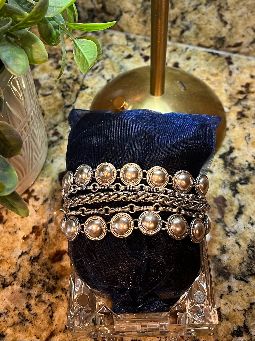 Vintage Lucky Brand Silver-Tone Multi-Row Bracelet Stack